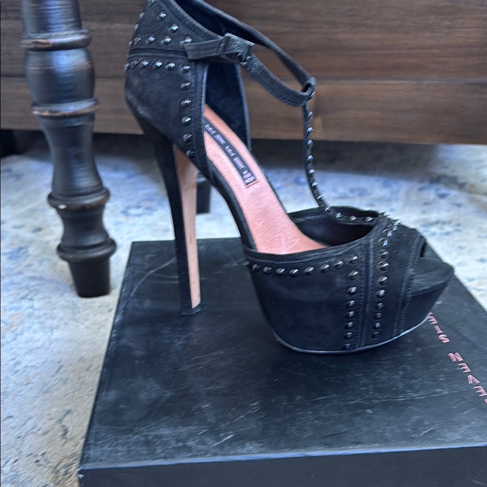 Women's Black Studded Heels